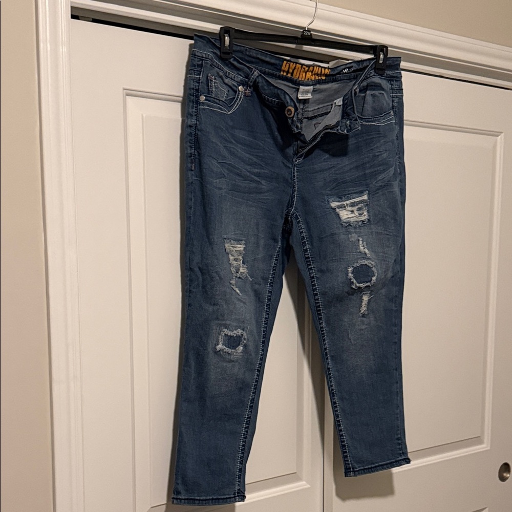 Hydraulic Women's Ankle Jeans in Distressed Blue